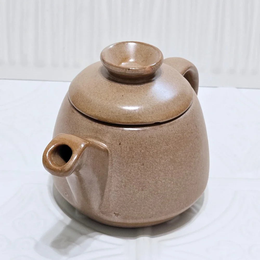 Frankoma Pottery 2 Cup Tea Pot Plainsman Brown Tan 6J